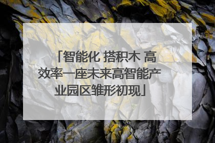 智能化 搭积木 高效率一座未来高智能产业园区雏形初现