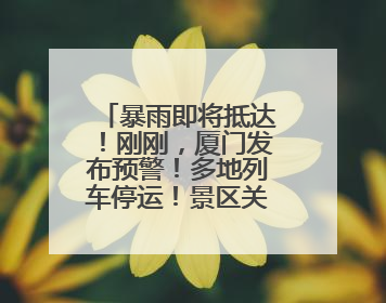 暴雨即将抵达！刚刚，厦门发布预警！多地列车停运！景区关闭！