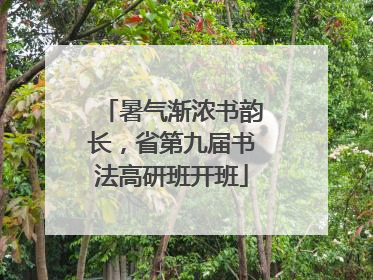 暑气渐浓书韵长，省第九届书法高研班开班