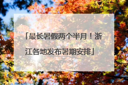 最长暑假两个半月！浙江各地发布暑期安排