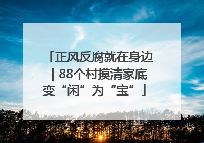 正风反腐就在身边｜88个村摸清家底变“闲”为“宝”