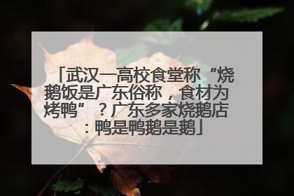 武汉一高校食堂称“烧鹅饭是广东俗称，食材为烤鸭”？广东多家烧鹅店：鸭是鸭鹅是鹅