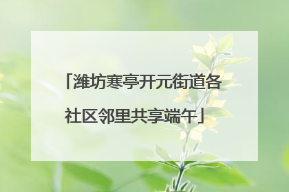 潍坊寒亭开元街道各社区邻里共享端午