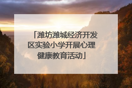 潍坊潍城经济开发区实验小学开展心理健康教育活动