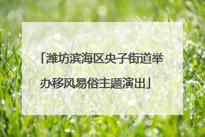 潍坊滨海区央子街道举办移风易俗主题演出