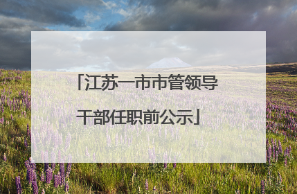 江苏一市市管领导干部任职前公示