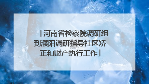 河南省检察院调研组到濮阳调研指导社区矫正和财产执行工作