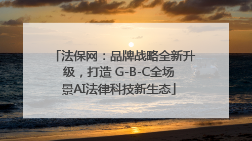 法保网：品牌战略全新升级，打造 G-B-C全场景AI法律科技新生态