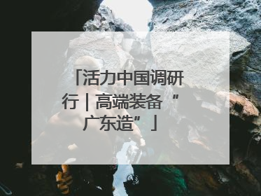 活力中国调研行｜高端装备“广东造”