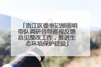 洛江区委书记颜丽明带队调研督导巡视反馈意见整改工作，推进生态环境保护建设