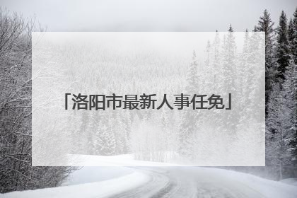 洛阳市最新人事任免