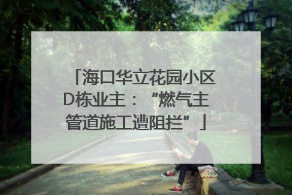 海口华立花园小区D栋业主：“燃气主管道施工遭阻拦”