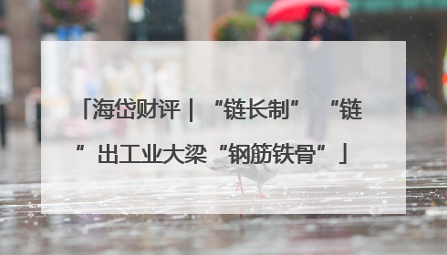 海岱财评｜“链长制” “链”出工业大梁“钢筋铁骨”