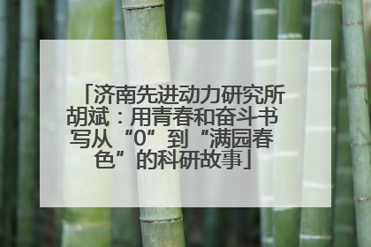济南先进动力研究所胡斌：用青春和奋斗书写从“0”到“满园春色”的科研故事