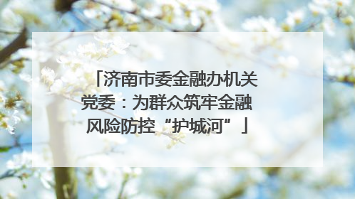 济南市委金融办机关党委：为群众筑牢金融风险防控“护城河”