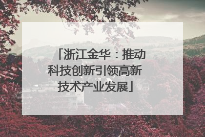 浙江金华：推动科技创新引领高新技术产业发展