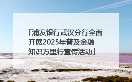 浦发银行武汉分行全面开展2025年普及金融知识万里行宣传活动