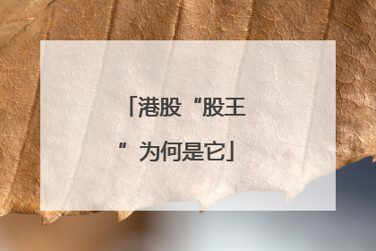 港股“股王”为何是它