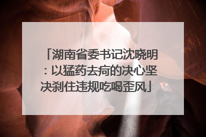 湖南省委书记沈晓明：以猛药去疴的决心坚决刹住违规吃喝歪风