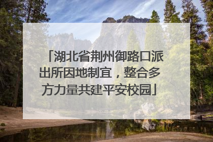 湖北省荆州御路口派出所因地制宜，整合多方力量共建平安校园