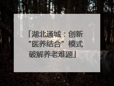 湖北通城：创新 “医养结合”模式 破解养老难题