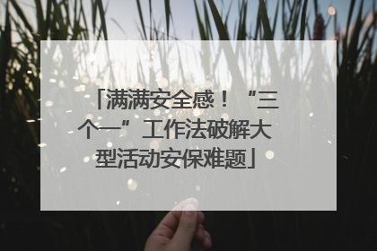 满满安全感！“三个一”工作法破解大型活动安保难题