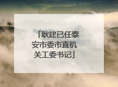 耿建已任泰安市委市直机关工委书记