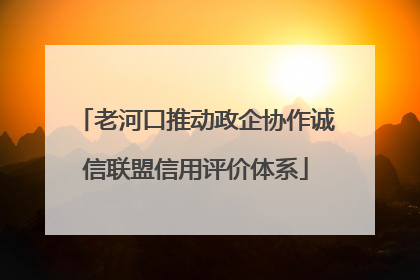 老河口推动政企协作诚信联盟信用评价体系