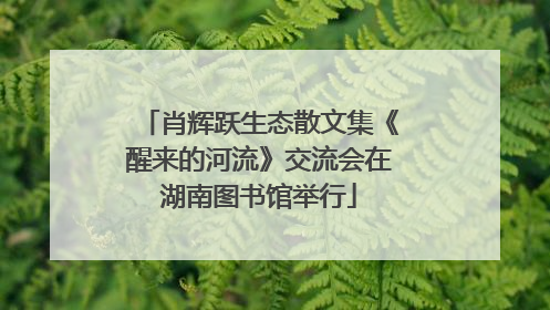 肖辉跃生态散文集《醒来的河流》交流会在湖南图书馆举行