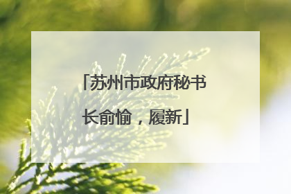 苏州市政府秘书长俞愉，履新