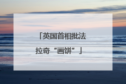 英国首相批法拉奇“画饼”