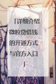 详细介绍微粒贷借钱的开通方式与官方入口
