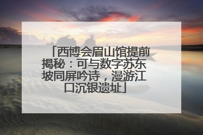 西博会眉山馆提前揭秘：可与数字苏东坡同屏吟诗，漫游江口沉银遗址