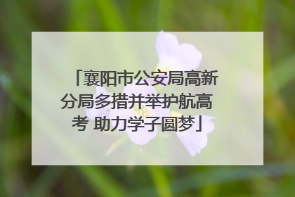 襄阳市公安局高新分局多措并举护航高考 助力学子圆梦