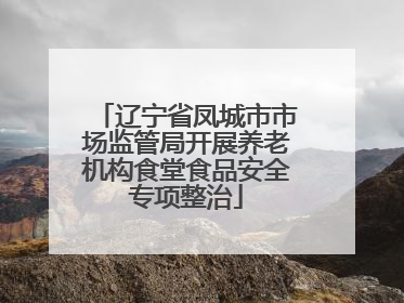 辽宁省凤城市市场监管局开展养老机构食堂食品安全专项整治