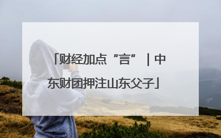 财经加点“言”｜中东财团押注山东父子