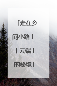 走在乡间小路上丨云端上的秘境