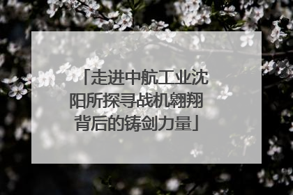 走进中航工业沈阳所探寻战机翱翔背后的铸剑力量