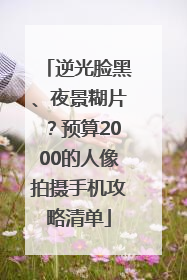 逆光脸黑、夜景糊片？预算2000的人像拍摄手机攻略清单