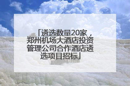 遴选数量20家，郑州机场大酒店投资管理公司合作酒店遴选项目招标