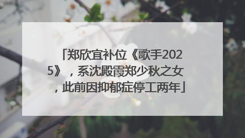 郑欣宜补位《歌手2025》，系沈殿霞郑少秋之女，此前因抑郁症停工两年