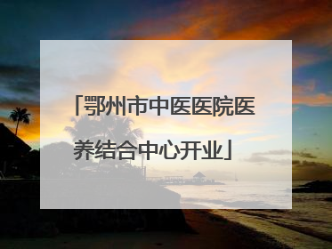 鄂州市中医医院医养结合中心开业