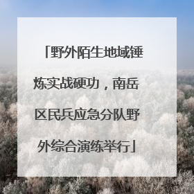 野外陌生地域锤炼实战硬功，南岳区民兵应急分队野外综合演练举行
