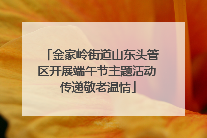 金家岭街道山东头管区开展端午节主题活动 传递敬老温情
