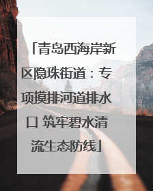 青岛西海岸新区隐珠街道：专项摸排河道排水口 筑牢碧水清流生态防线