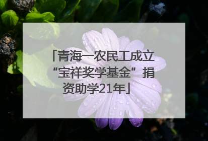 青海一农民工成立“宝祥奖学基金”捐资助学21年