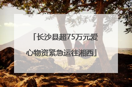 长沙县超75万元爱心物资紧急运往湘西