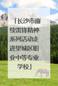 长沙市赓续雷锋精神系列活动走进望城区职业中等专业学校
