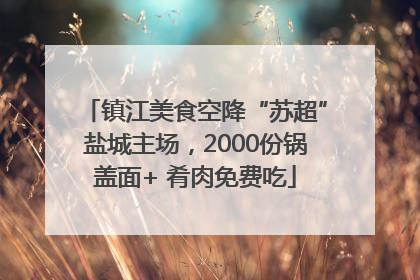 镇江美食空降“苏超”盐城主场，2000份锅盖面+ 肴肉免费吃