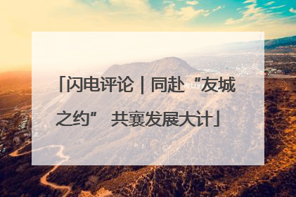 闪电评论｜同赴“友城之约” 共襄发展大计